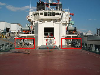 Anchor handling winch installed on the supply vessel